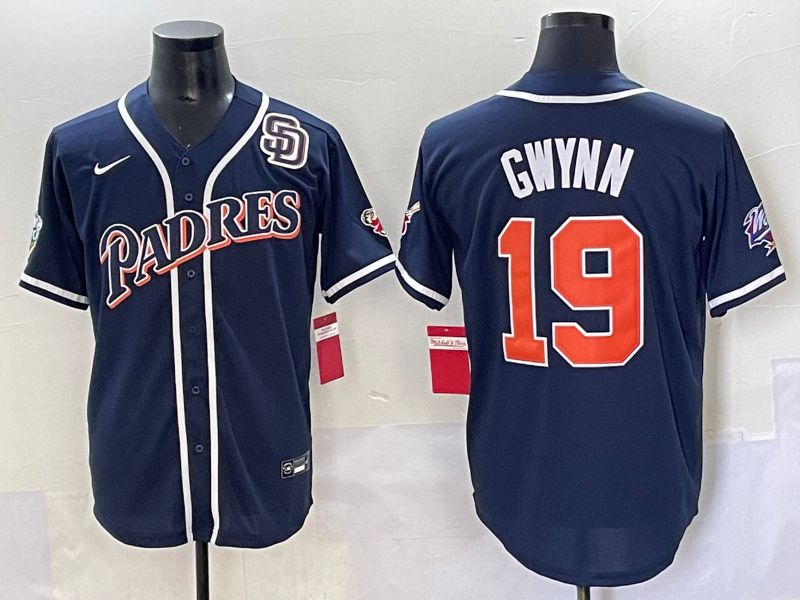 Men 2025 San Diego Padres #19 Gwynn Blue Throwback Game Nike MLB Jersey style 68->san diego padres->MLB Jersey
